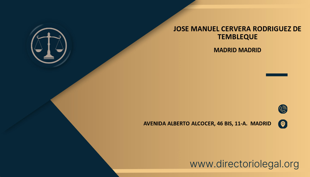 abogado Jose Manuel Cervera Rodriguez De Tembleque en Madrid